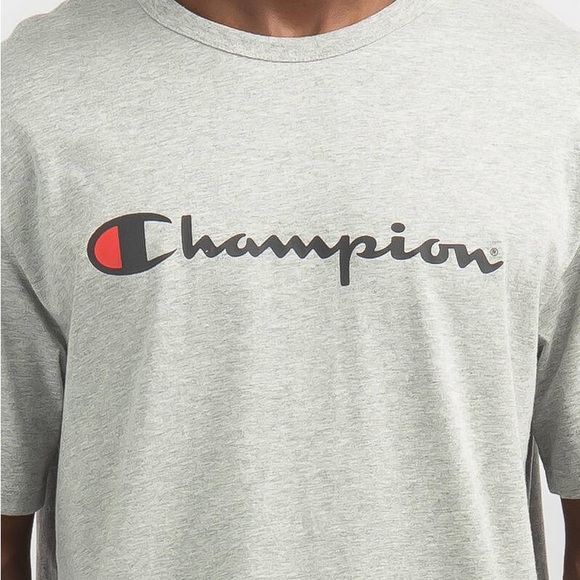 NWT - Champion Mens Short Sleeve Logo Tee Shirt in Oxford Heather - L - Picture 3 of 7